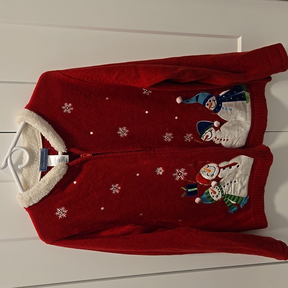Cute "ugly " zip up sweater